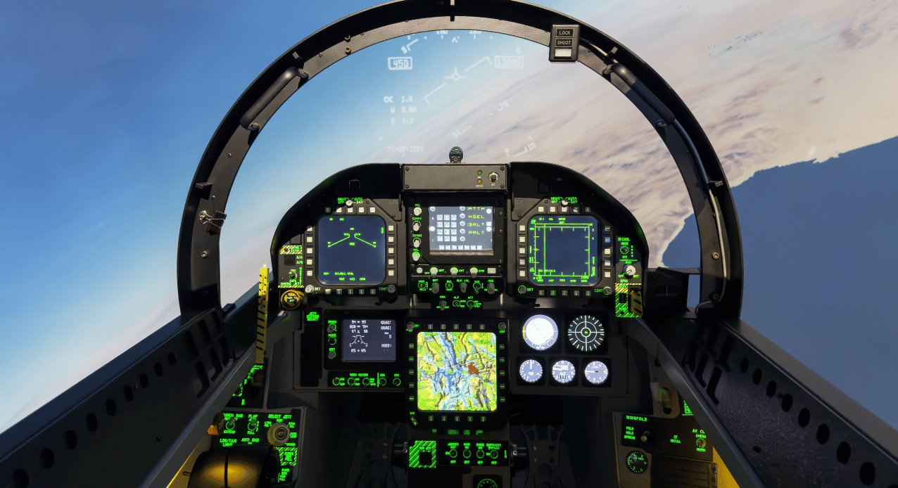 1 F18 combat flight simulator cockpit