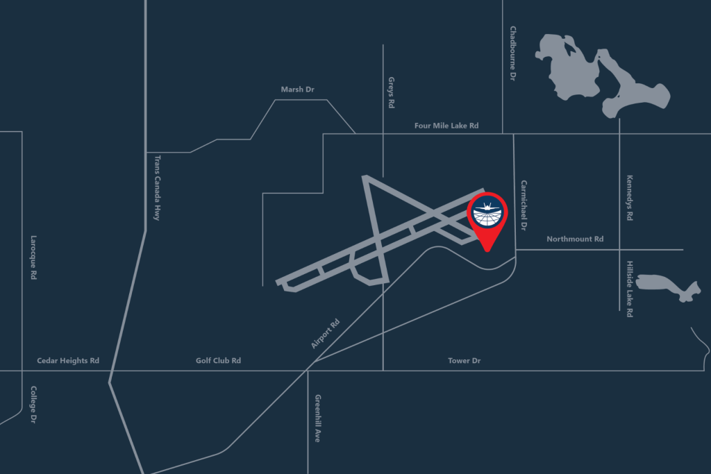 Map of North Bay Jack Garland airport