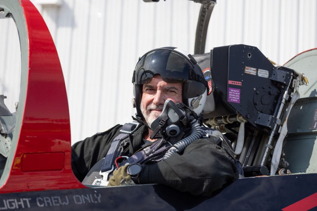 1783111563772 ITTC tactical instructor pilot in rear cockpit of L39 jet trainer